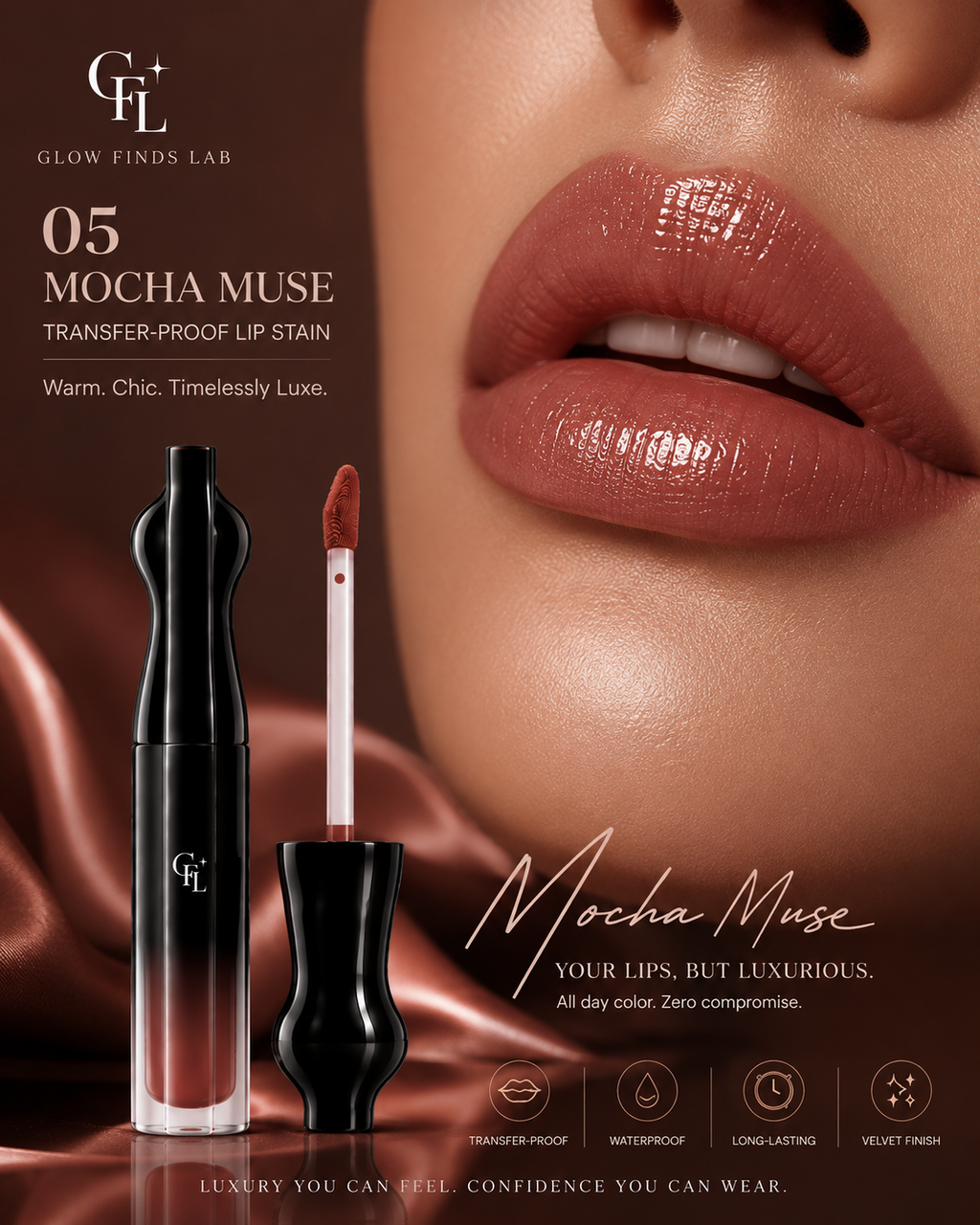 Glow Finds Lab Velvet Lip Stain Transfer-Proof • Waterproof • All-Day Wear
