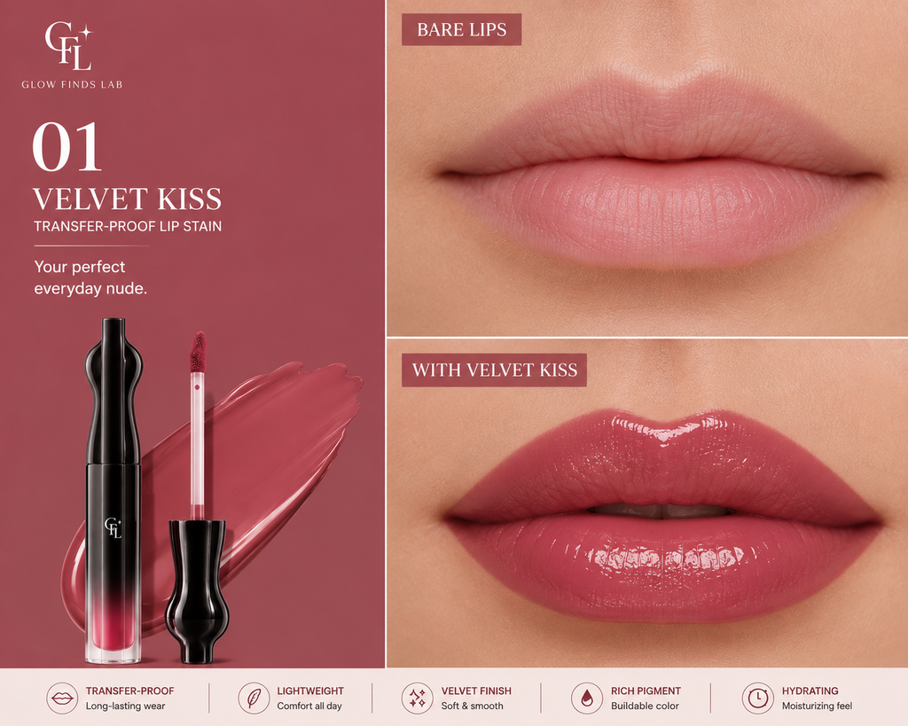 Glow Finds Lab Velvet Lip Stain Transfer-Proof • Waterproof • All-Day Wear
