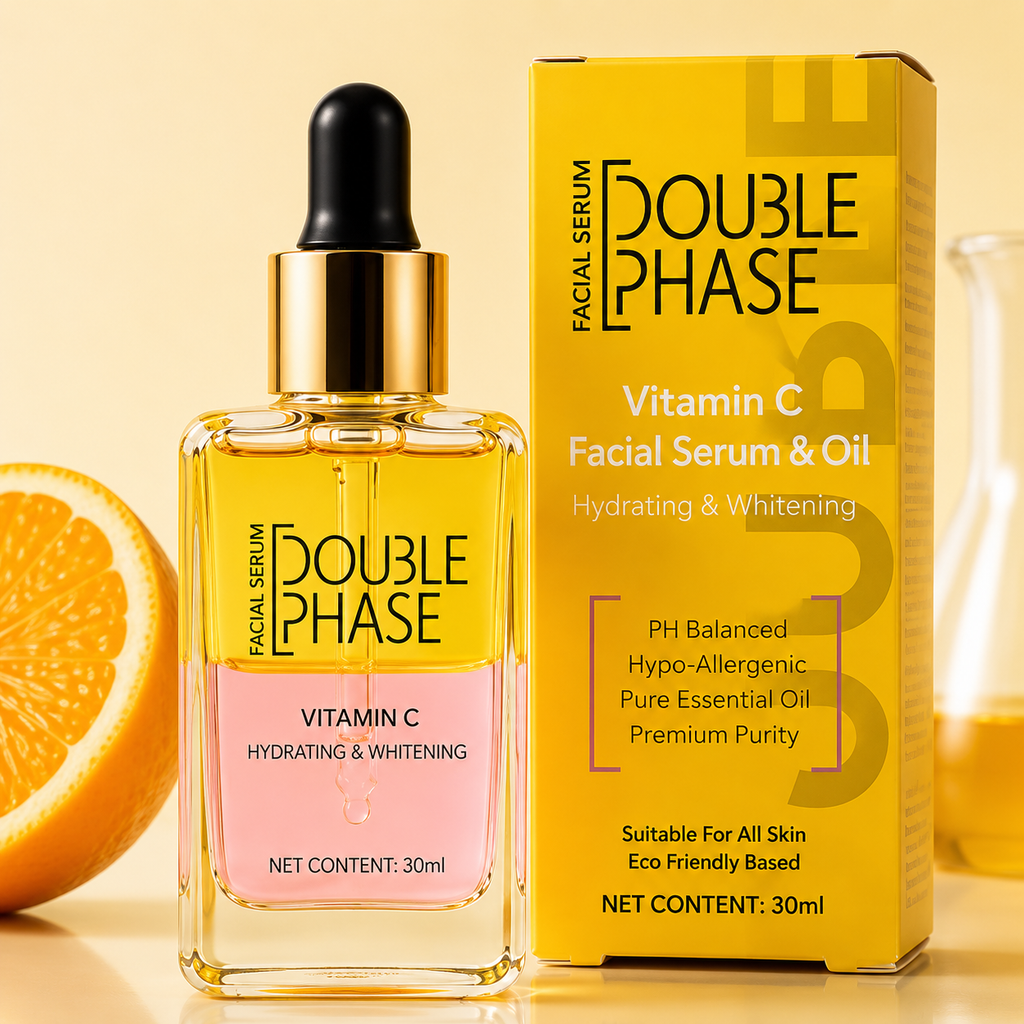 DOUBLE PHASE Vitamin C Facial Serum & Oil | Brightening & Hydrating | 30ml