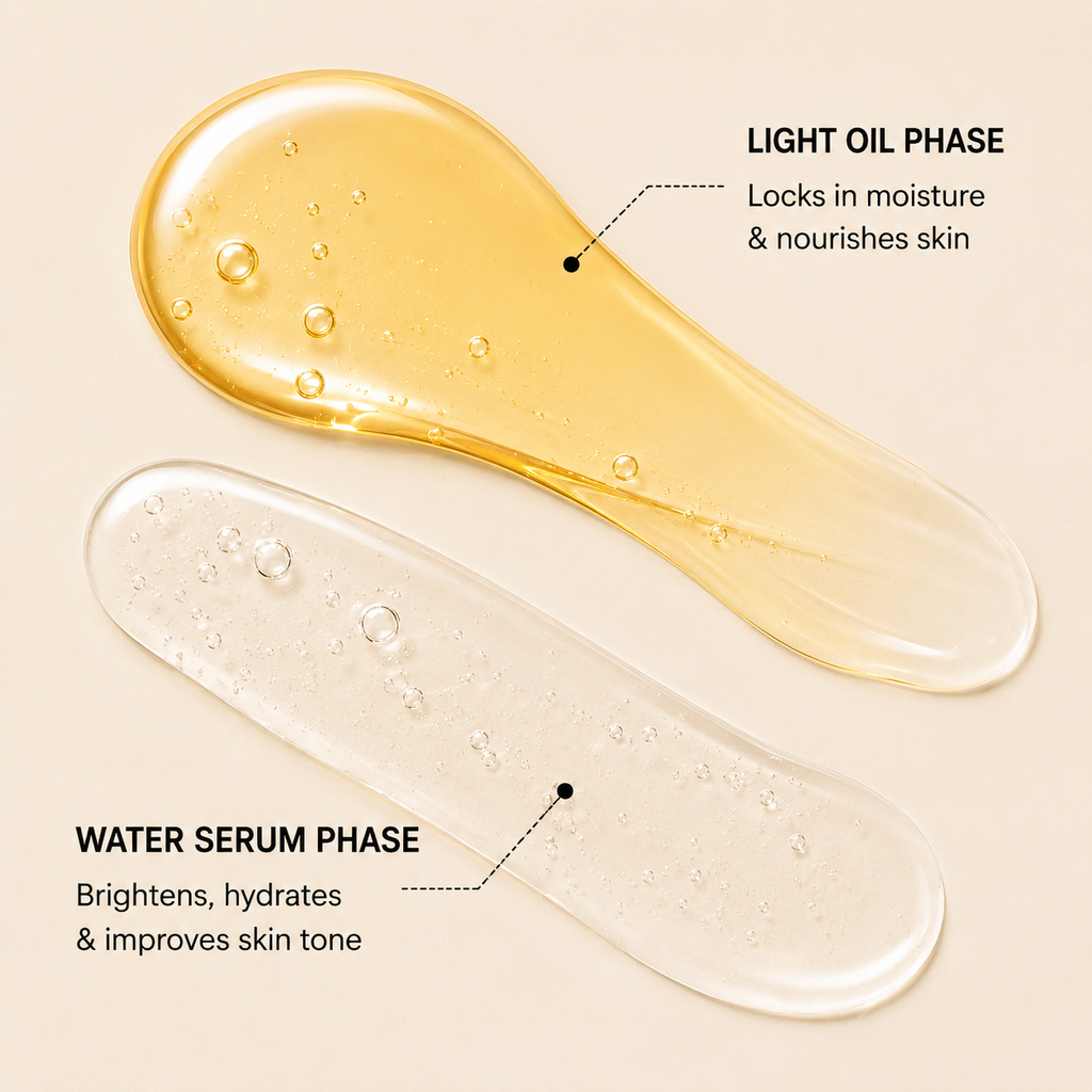DOUBLE PHASE Vitamin C Facial Serum & Oil | Brightening & Hydrating | 30ml