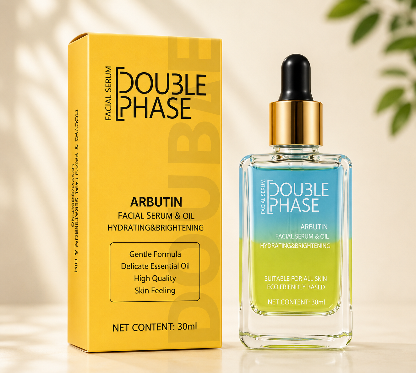 DOUBLE PHASE Arbutin Facial Serum & Oil | Brightening & Hydrating | 30ml